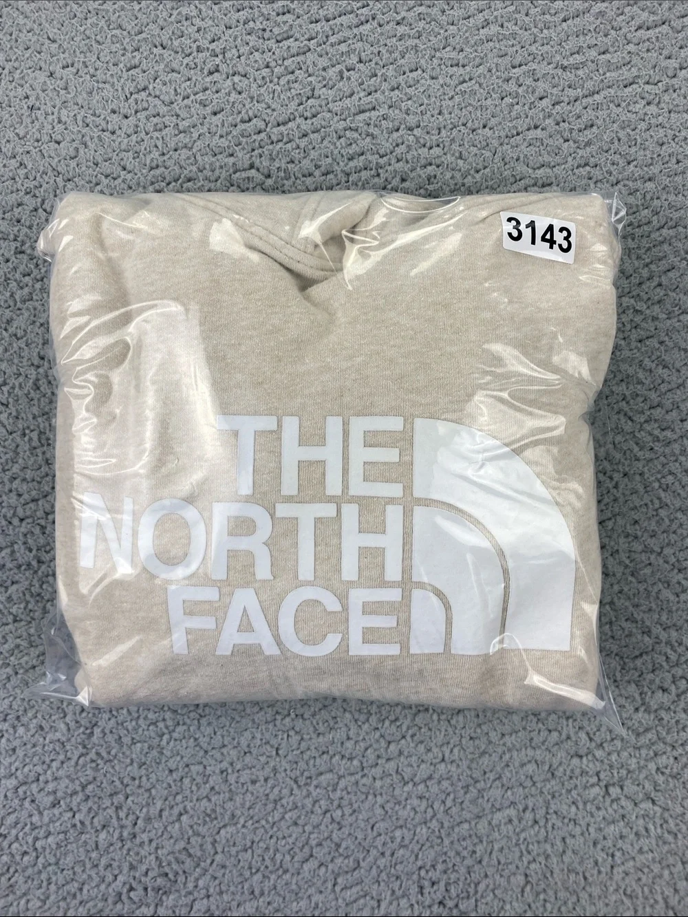 The North Face Hoodie Men's Oatmeal Half Dome Logo Pullover Sweatshirt  Size: XL